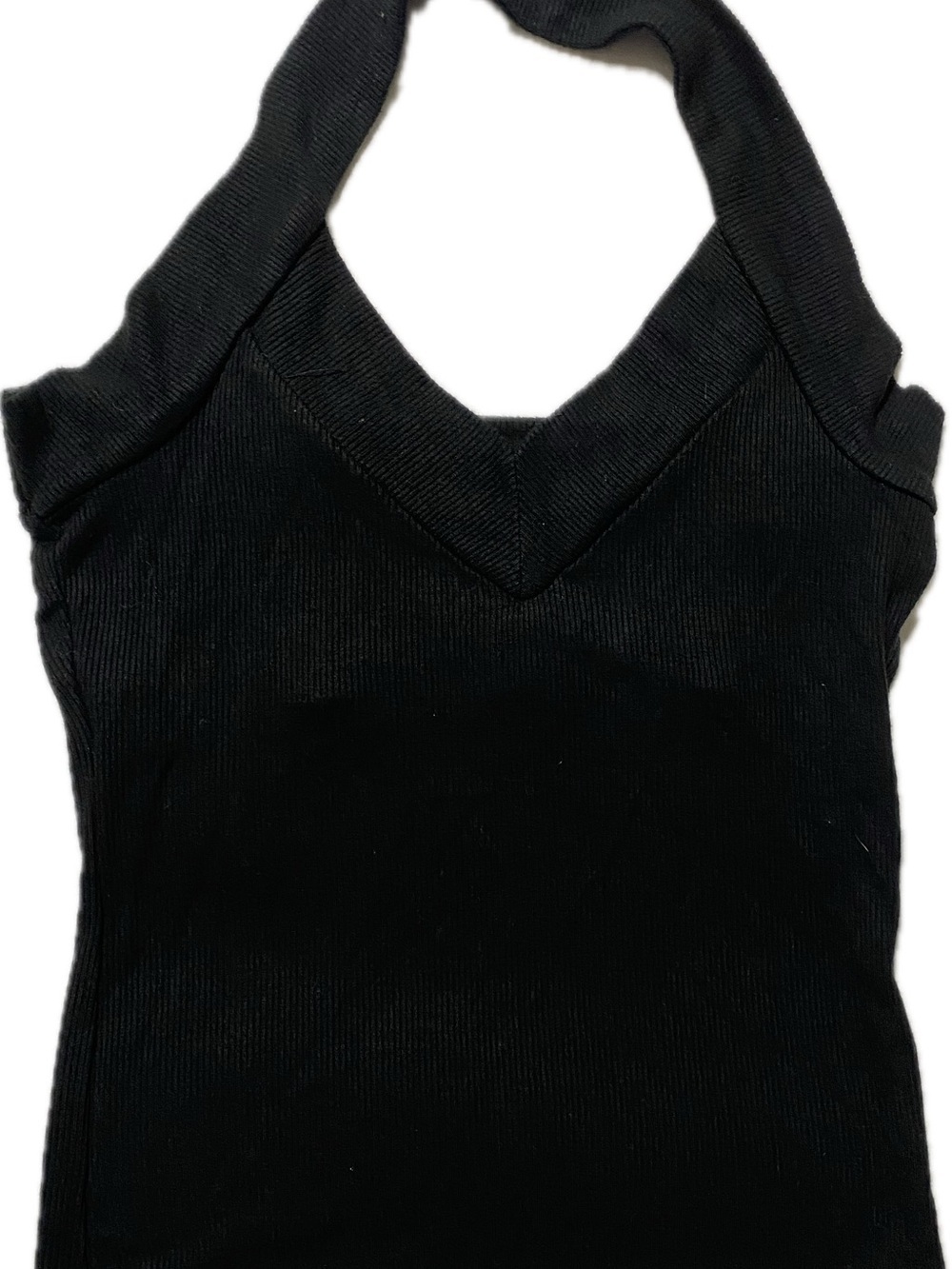 silence + noise Black Ribbed V-Neck Halter Camisole